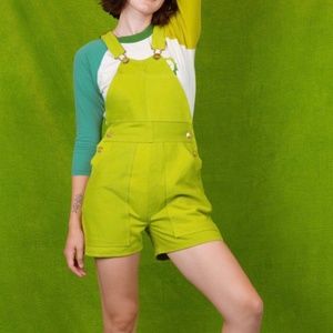 Big Bud Press shorteralls in gross green, size XS